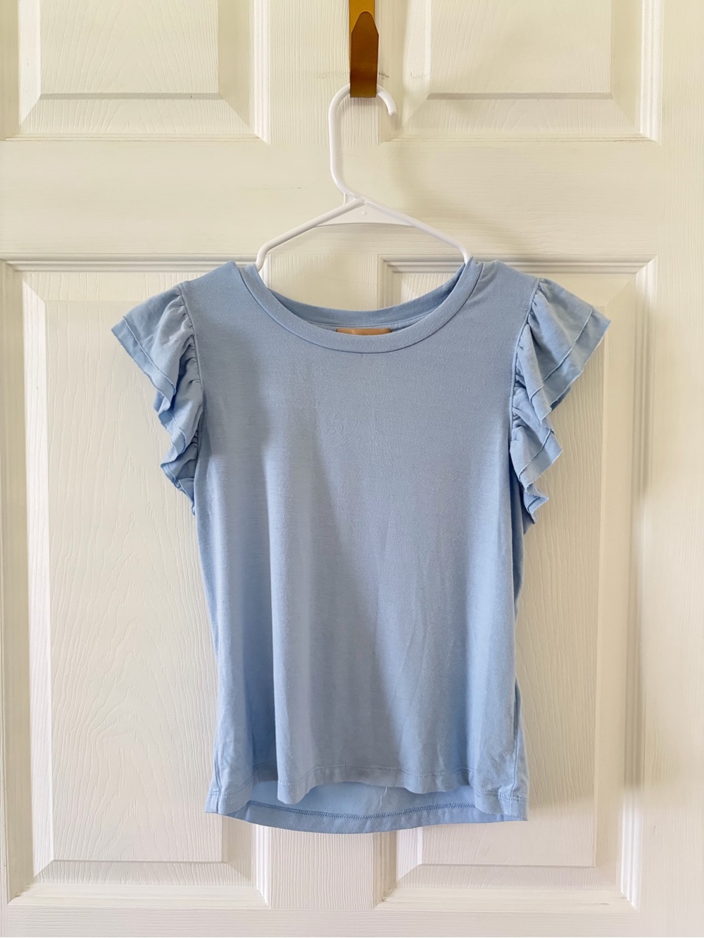 Bailey 44 Light Blue Ruffle Sleeve Tee